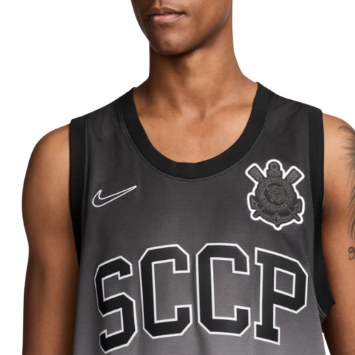 Regata Corinthians 2025/26 Nike Masculina - Preto+Branco