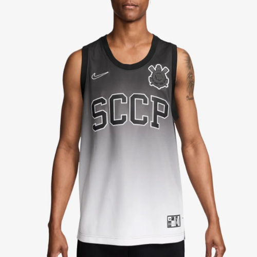 Regata Corinthians 2025/26 Nike Masculina - Preto+Branco