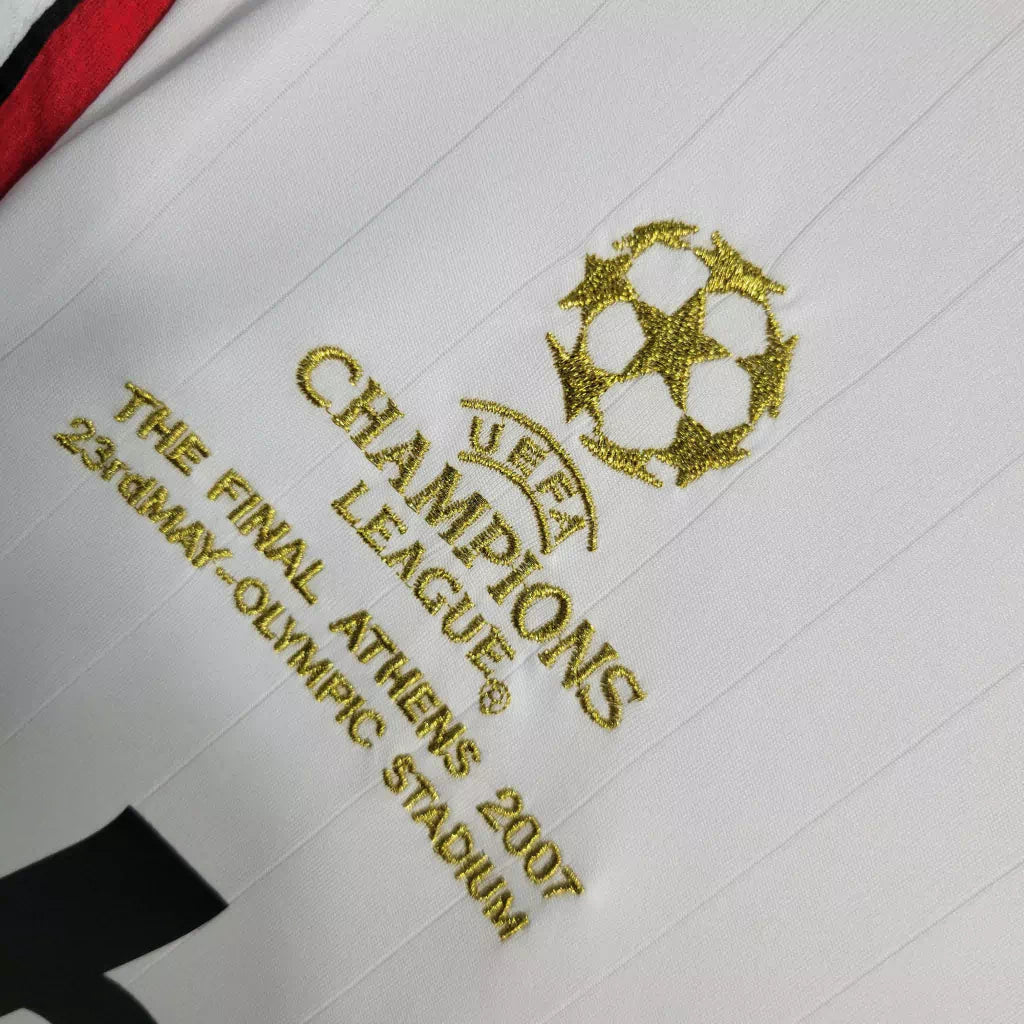 Camisa Retrô Milan II II 2006/07 Manga Longa Masculino Branco