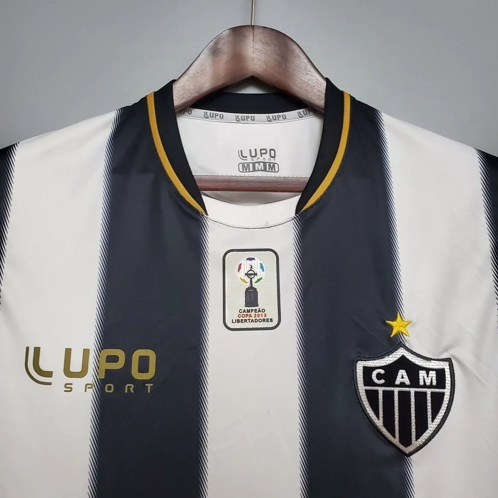 Camisa Atlético Mineiro I Retrô 2013 Patch da Libertadores - Preta e Branca - Lupo