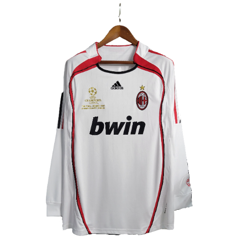 Camisa Retrô Milan II II 2006/07 Manga Longa Masculino Branco