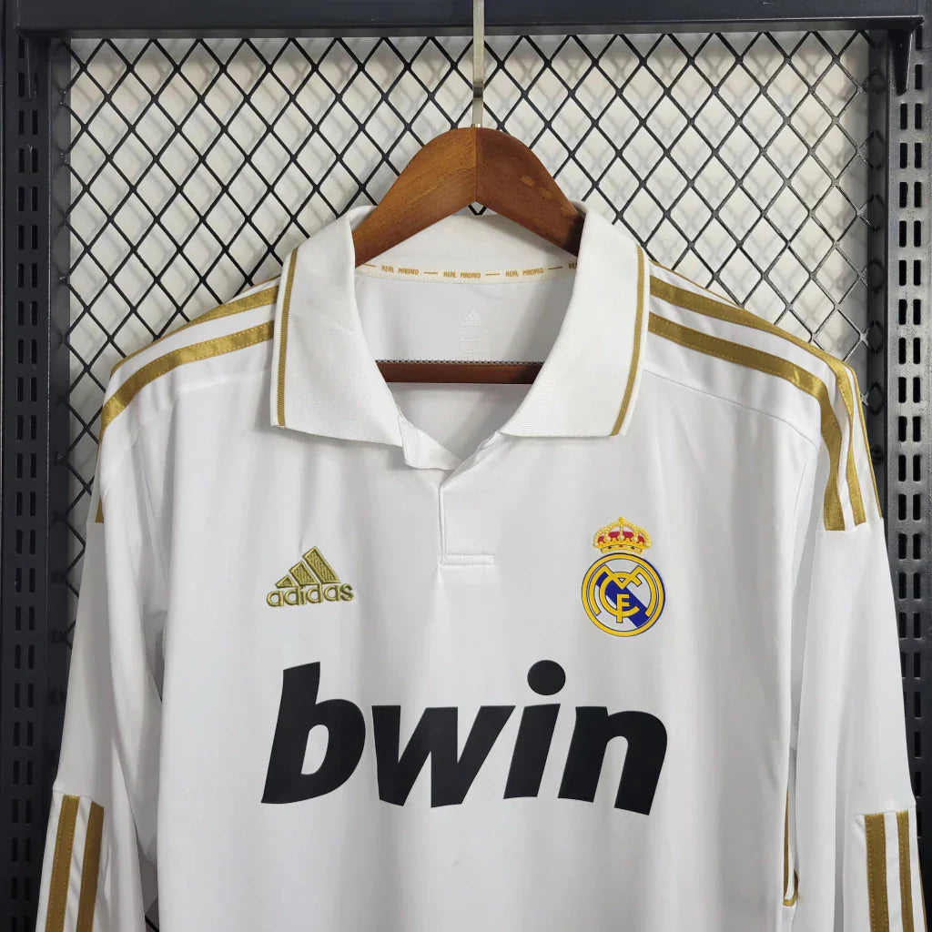 Camisa Retrô Real Madrid Manga Longa I I Adidas 2011/12 Masculino Branco