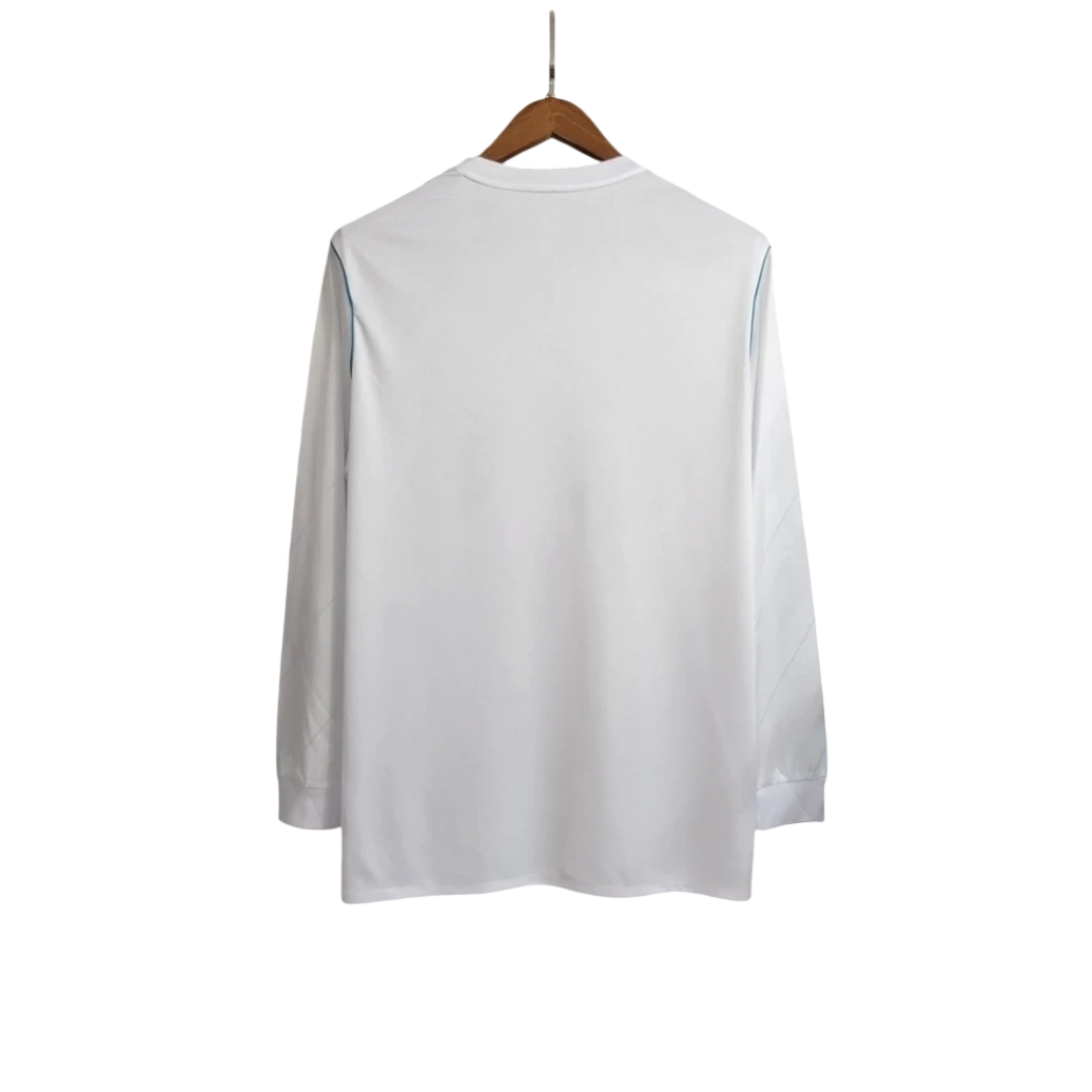 Camisa Retrô Real Madrid I I Adidas 2017/18 Manga Longa Masculino Branco