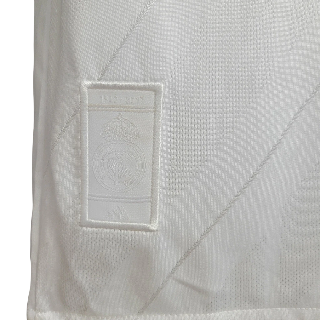 Camisa Retrô Real Madrid I I Adidas 2017/18 Manga Longa Masculino Branco
