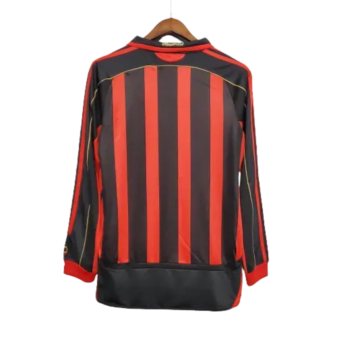 Camisa Retrô Milan I I Adidas 2006/07 Masculino Manga Longa Vermelho e Preto