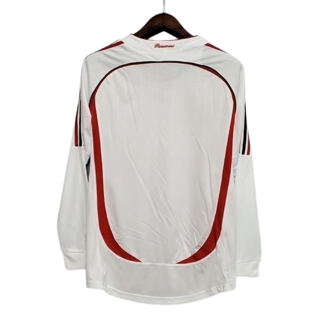 Camisa Retrô Milan II II 2006/07 Manga Longa Masculino Branco