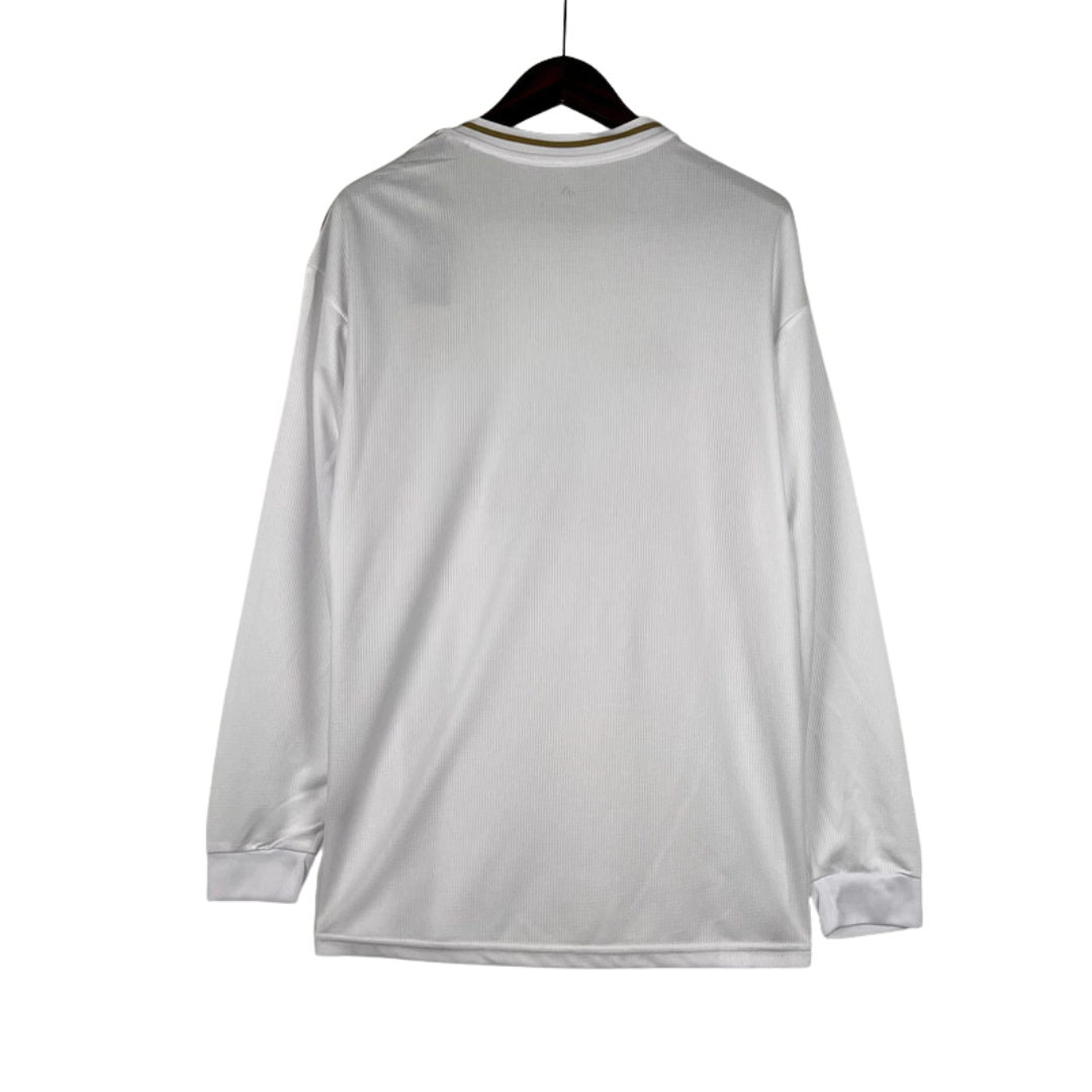 Camisa Real Madrid I I 2019/20 Adidas Retrô Manga Longa Masculina - Branco
