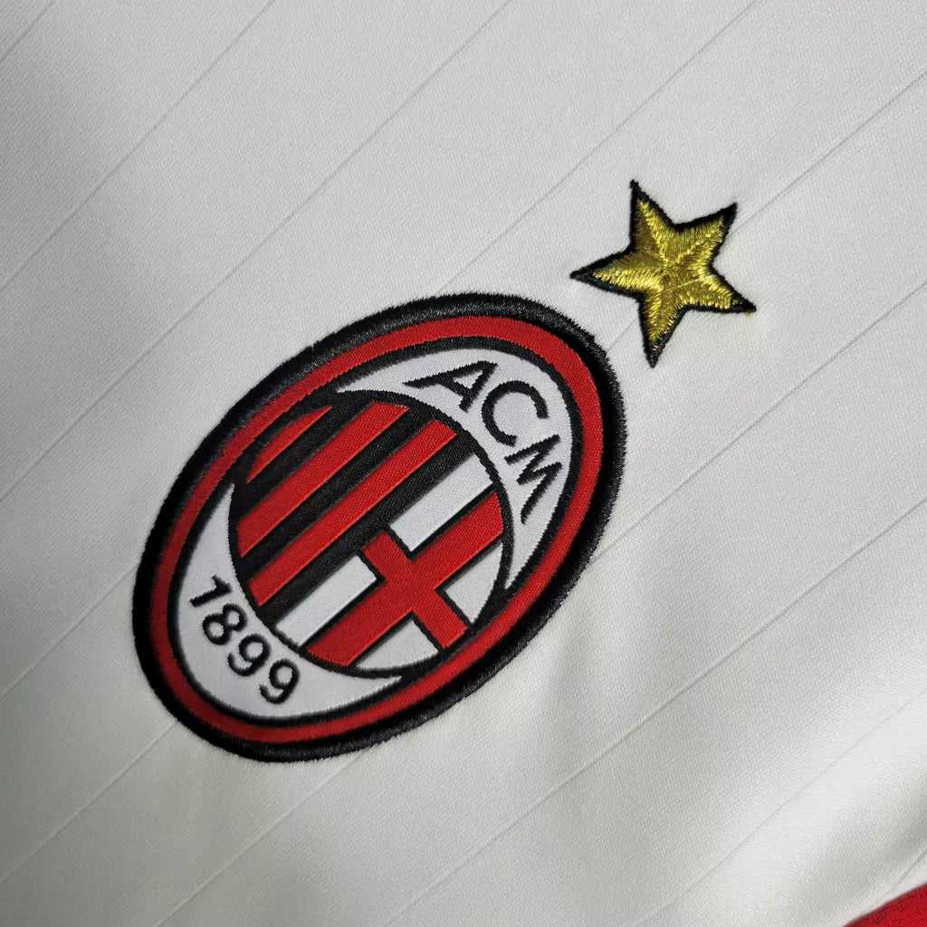 Camisa Retrô Milan II II 2006/07 Manga Longa Masculino Branco