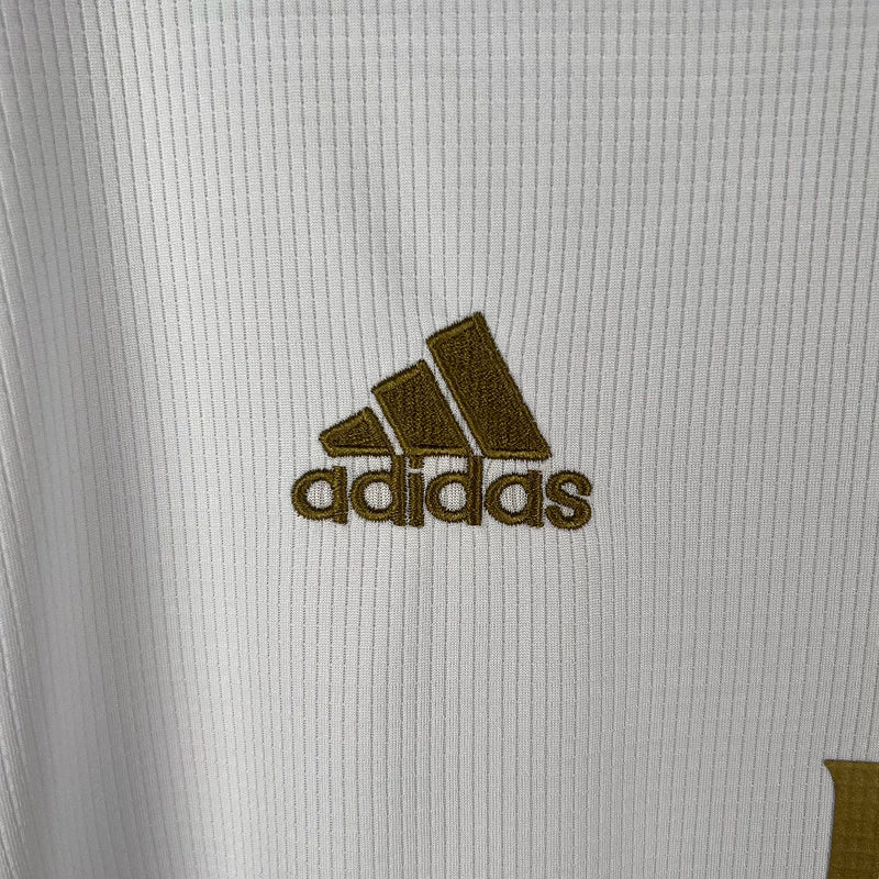 Camisa Real Madrid I I 2019/20 Adidas Retrô Manga Longa Masculina - Branco