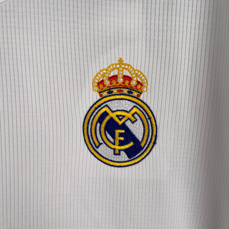 Camisa Real Madrid I I 2019/20 Adidas Retrô Manga Longa Masculina - Branco