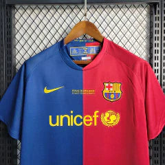 Camisa Retrô Barcelona I I Nike 2008/09 UEFA Champions League Azul e Grená