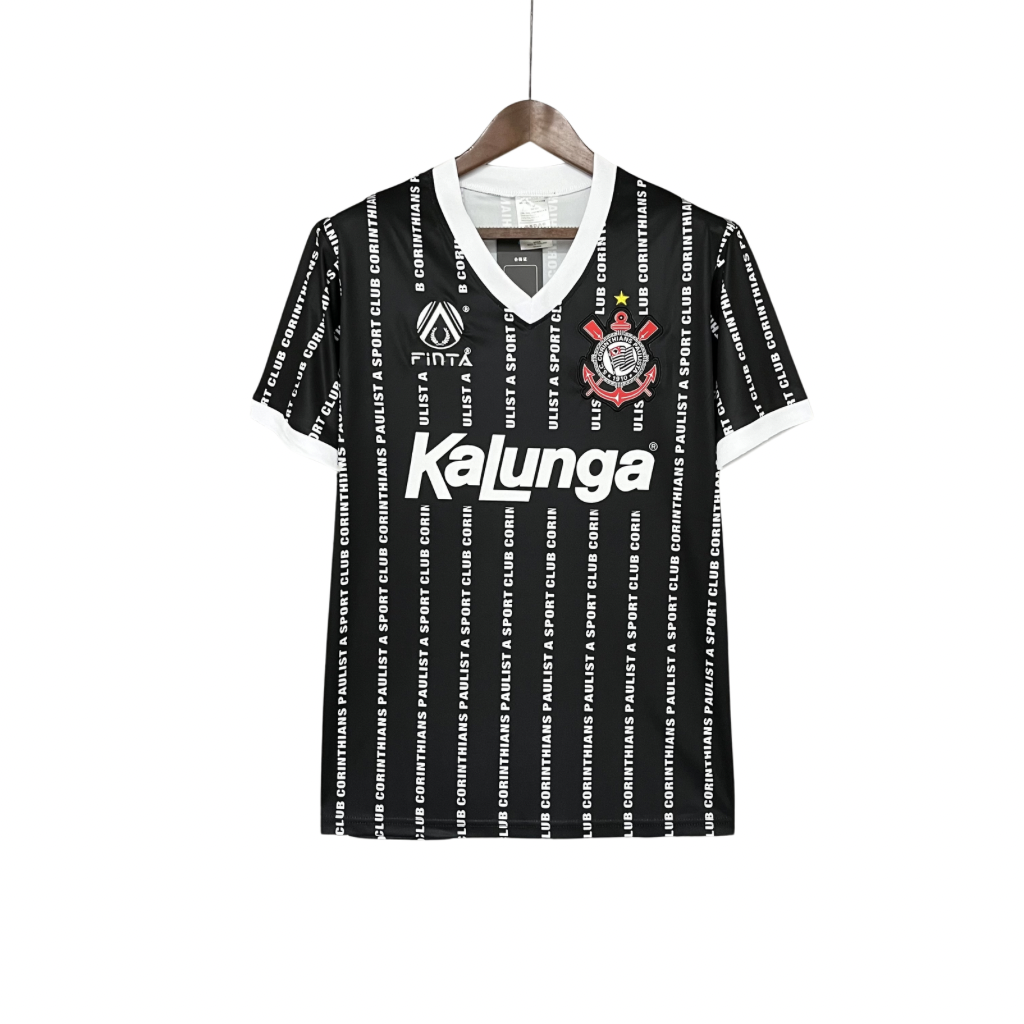 Camisa Corinthians Retrô 1994 III Finta Masculina - Preta e Branca
