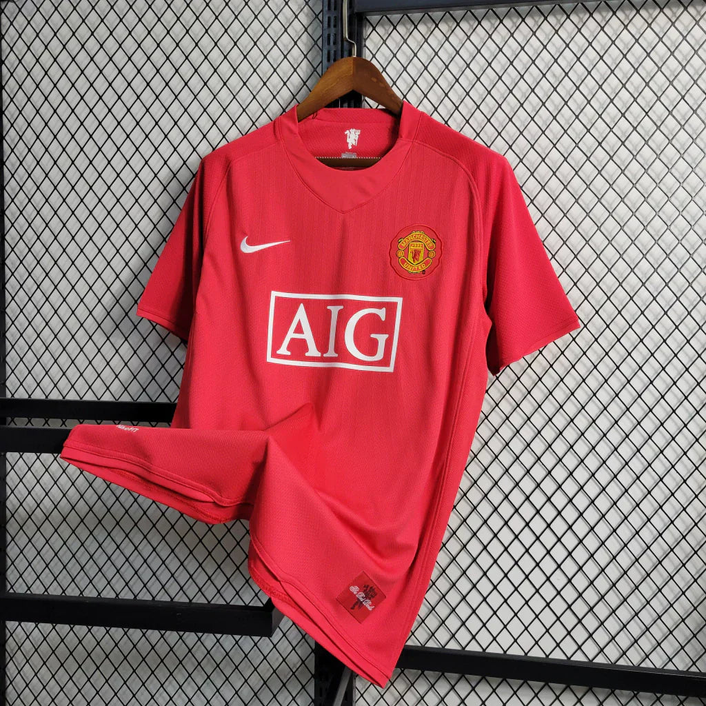 Camisa Retrô Manchester United I I 2007/08 Masculino Vermelho