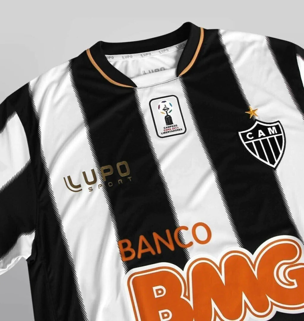 Camisa Atlético Mineiro I Retrô 2013 Patch da Libertadores - Preta e Branca - Lupo