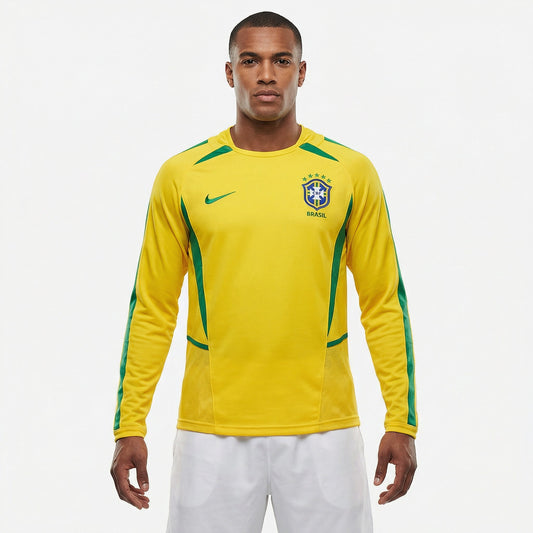Camisa Nike Brasil 2002 I Retrô Manga Longa Masculina