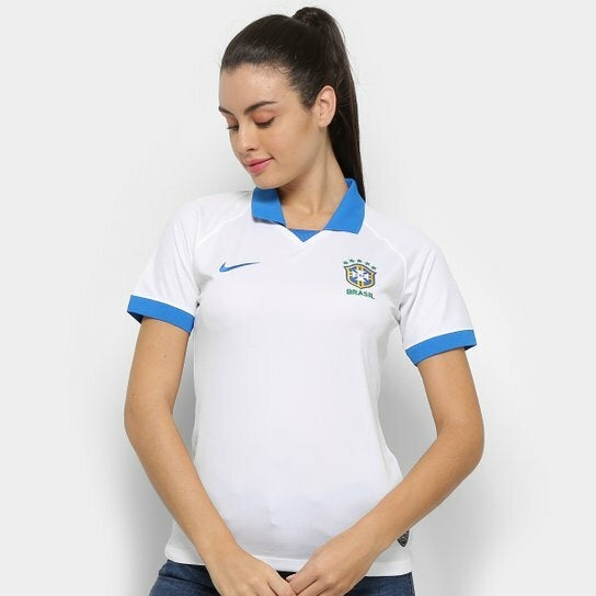 Camisa Retrô Seleção Brasil 2019/20 III Feminino - Branco
