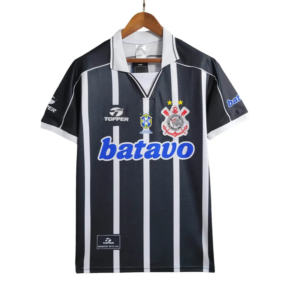 Camisa Corinthians Retrô 1999 II Batavo Masculina - Preta e Branca