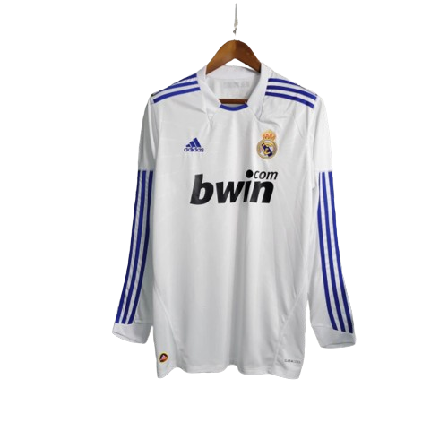 Camisa Retrô Real Madrid I I 2010/11 Adidas Manga Longa Masculina - Branco