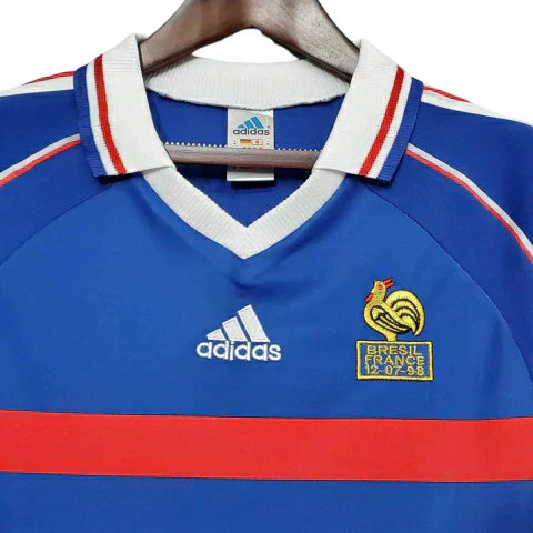 Camisa Retrô França I I Adidas 1998/99 Masculino Azul