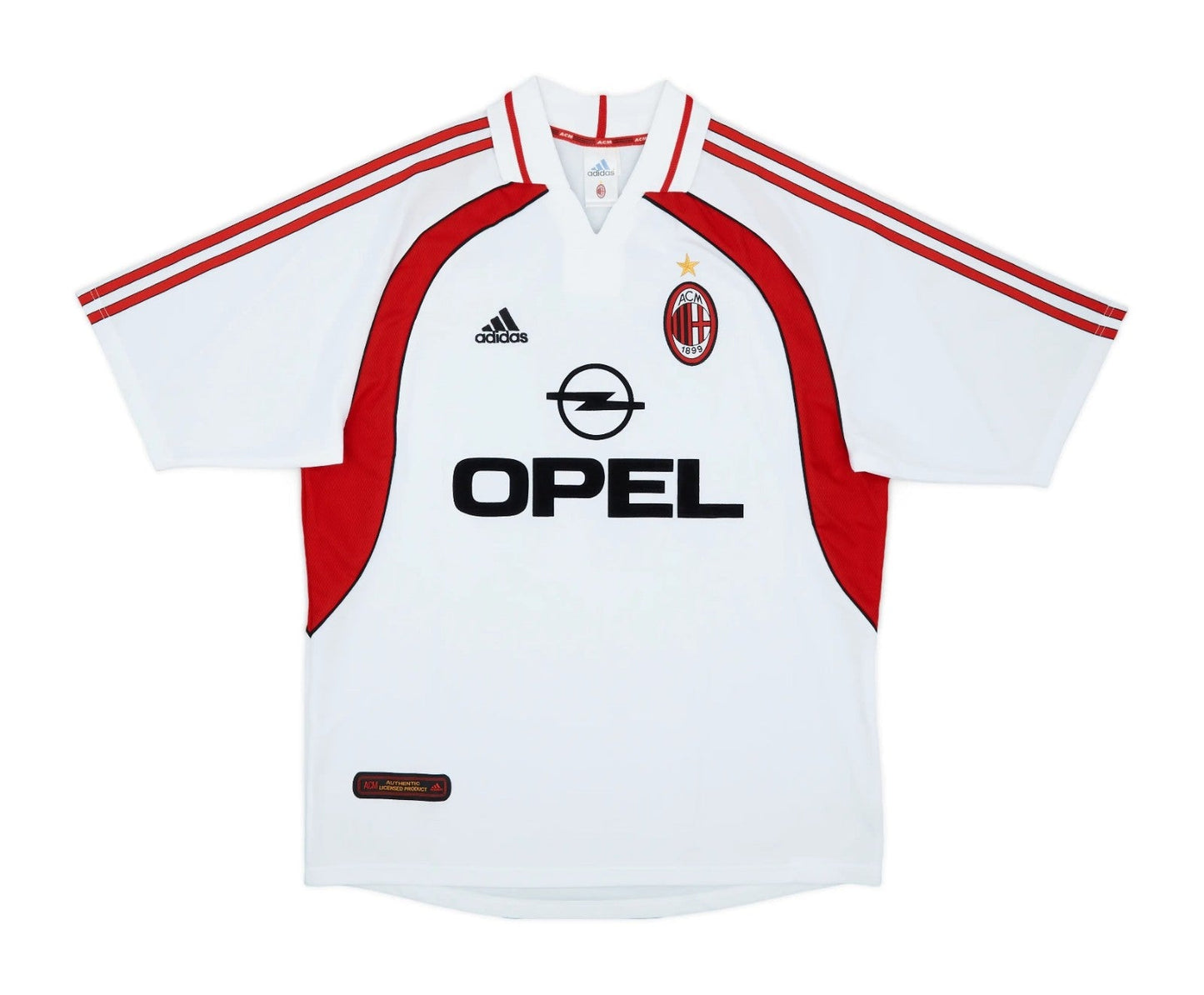 Camisa Retrô AC Milan II 2001/02 Masculino Adidas - Branco e Vermelho